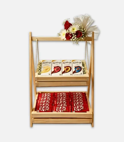 Standing Wooden Chocolate Basket