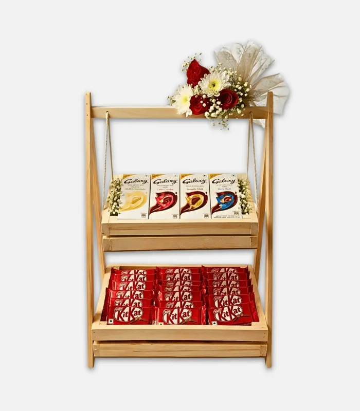 Standing Wooden Chocolate Basket