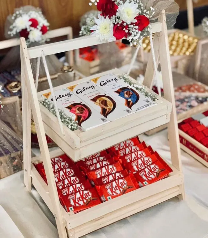 Standing Wooden Chocolate Basket image 02