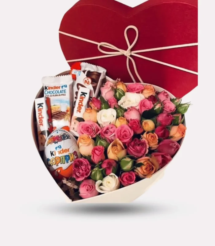 Heart Shape Flowers Box