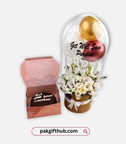 Get Well Soon Special – Cake & Balloon Box