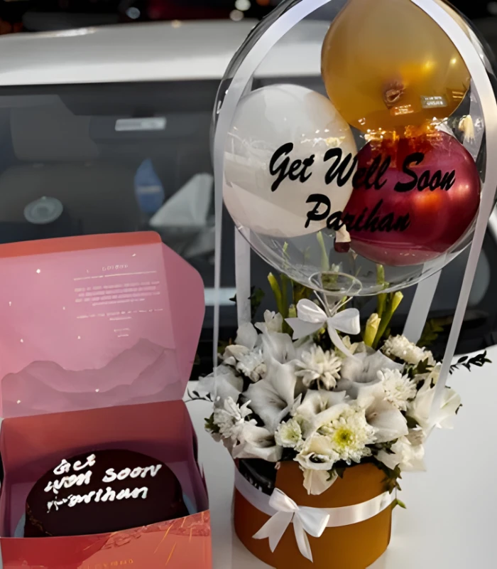 Get Well Soon Special – Cake & Balloon Box picture 02