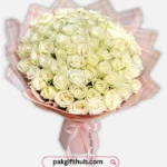 Luxury Fresh Imported White Roses Bouquet Pure Love
