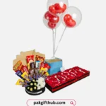 Say sorry with flowers gift in Islamabad with cake chocolates and balloons