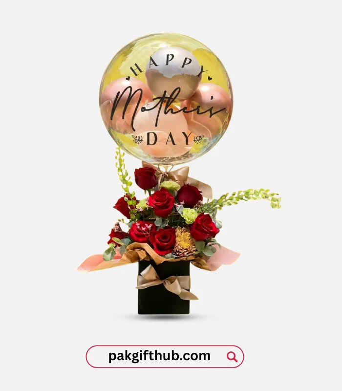Mother’s Day Balloon with Red Roses
